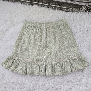 Cedar Rose Ditsy Floral Ruffle Mini Skirt Cottagecore Boho. Size Large.